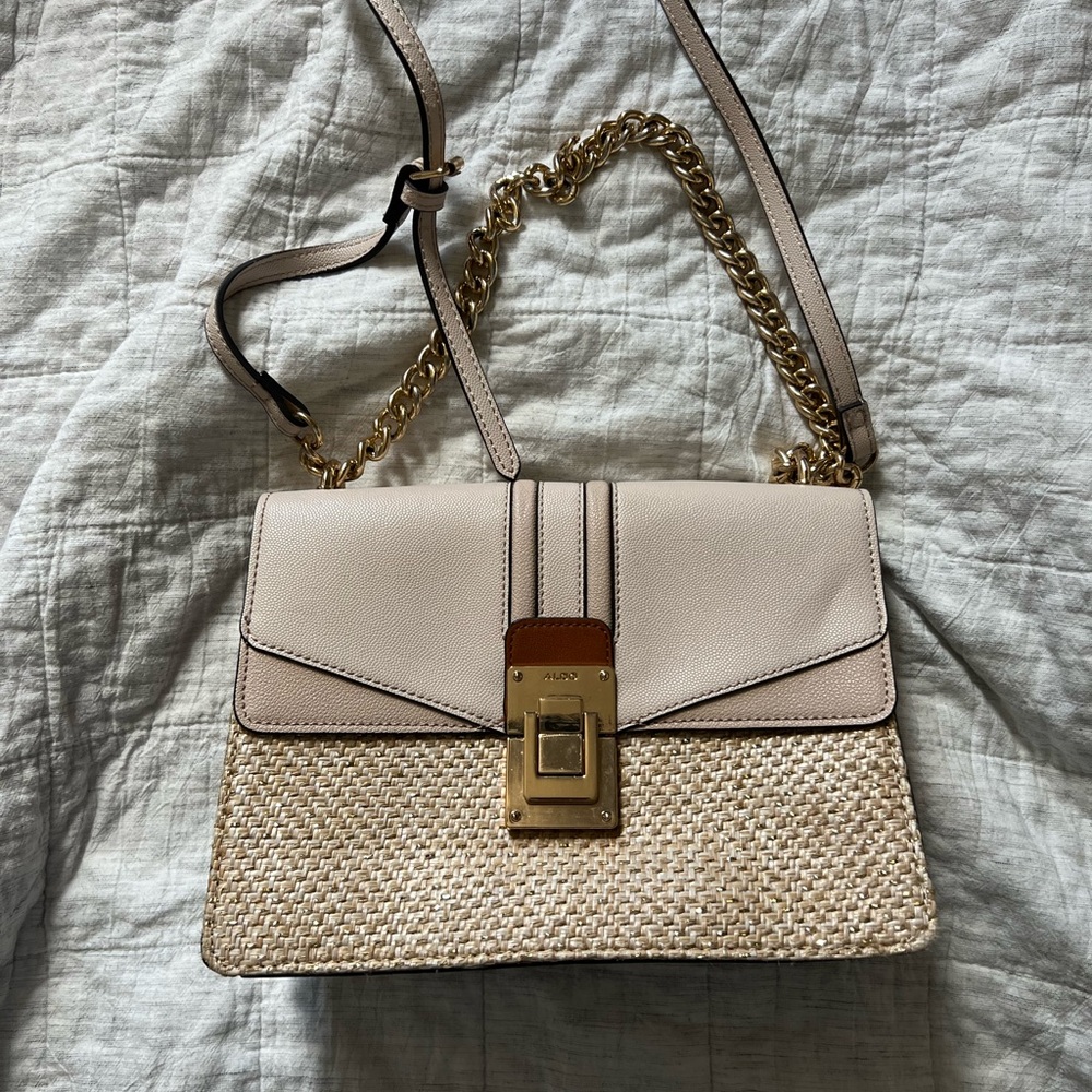 Aldo purse in cream with gold hardware